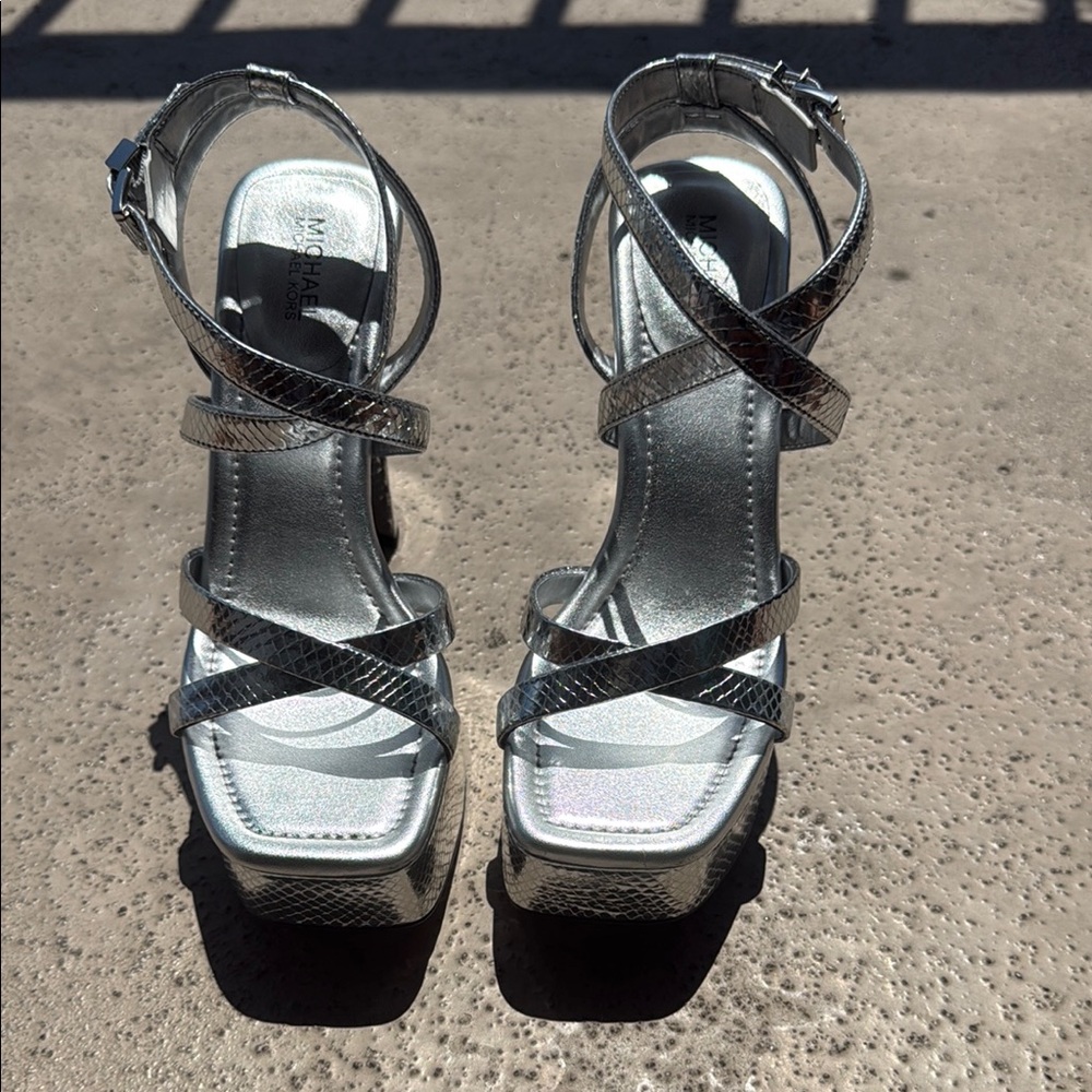 Michael Kors Silver Strappy Women's Heels